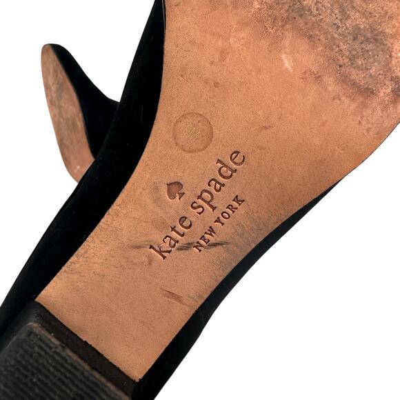 Kate Spade Black Leather Suede Bow Cuff Booties Size 9 - Picture 7 of 7